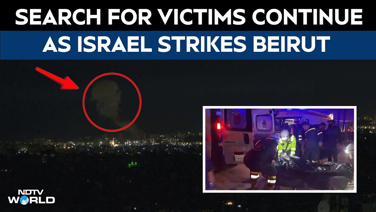 Israel Attack | Emergency Workers Search For Victims As Israeli Airstrikes On Beirut Continue
