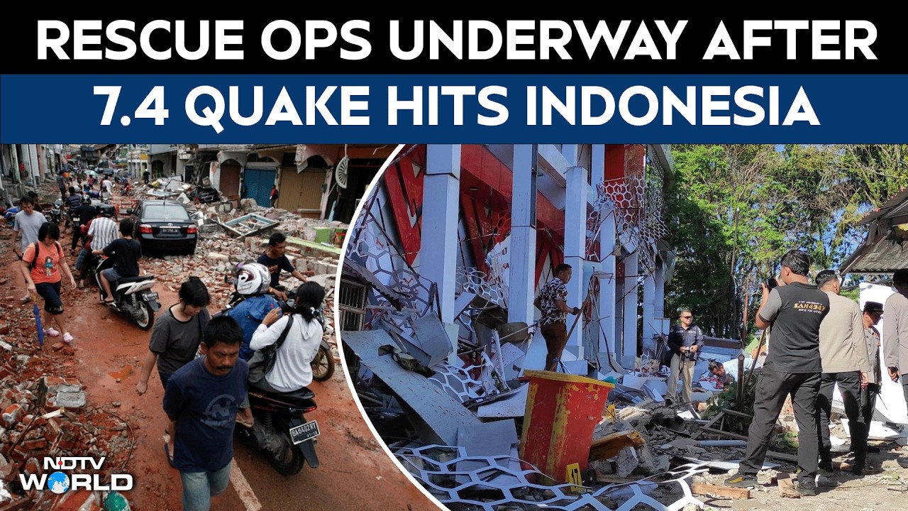 Indonesia Earthquake | Emergency Workers Assess Damage After Earthquake Topples Buildings