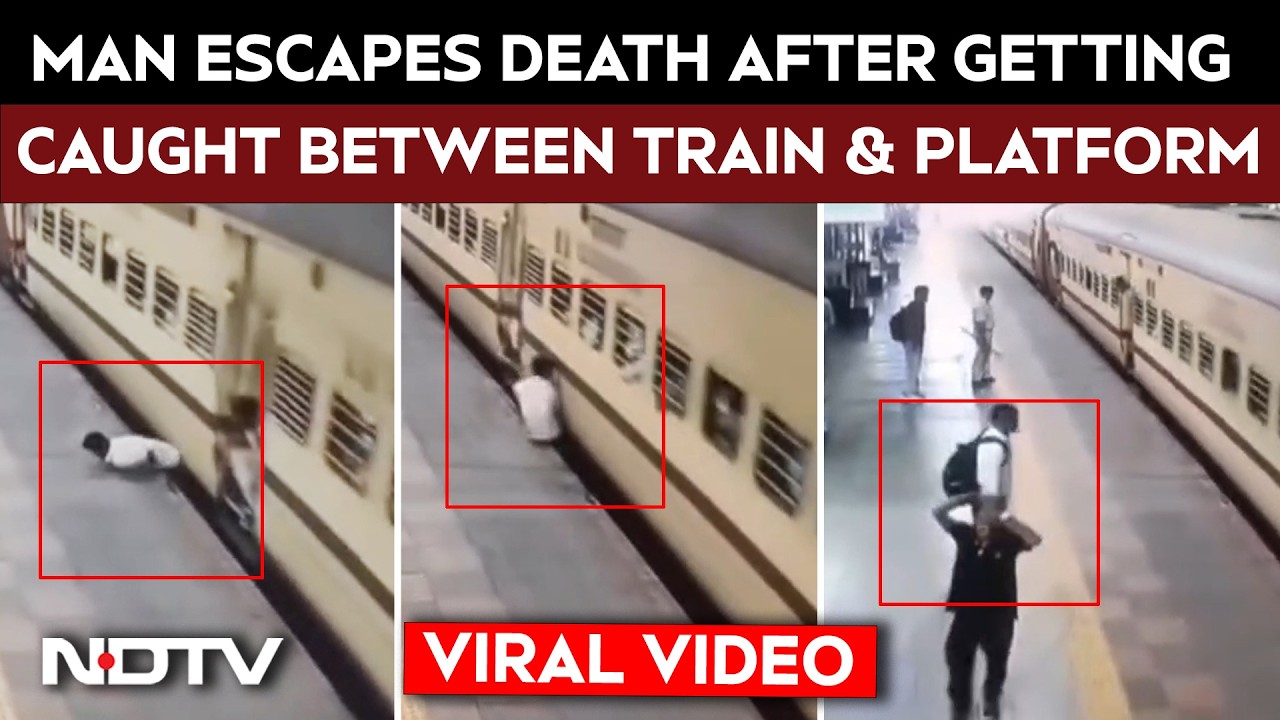 Man Escapes Death After Getting Caught Between Moving Train & Platform In Bhopal, Seriously Injured