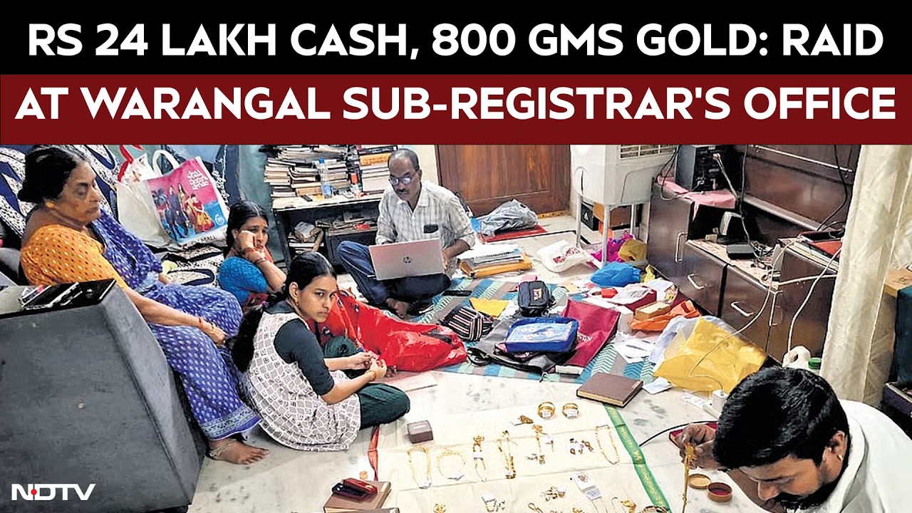 Telangana News | Rs 24 Lakh Cash, 800 Grams Gold: Raid At Warangal Sub-Registrar's Office