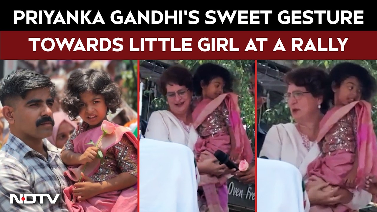 Priyanka Gandhi Invites Girl With Rose To Stage At Peravoor Rally In Keralam's Kannur