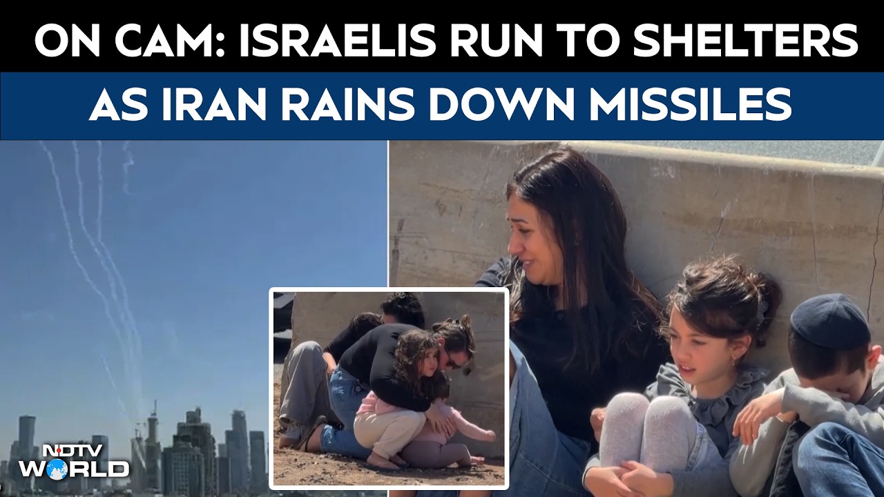 Israelis Run To Shelters After Sirens Alert Them To Incoming Iranian Missiles