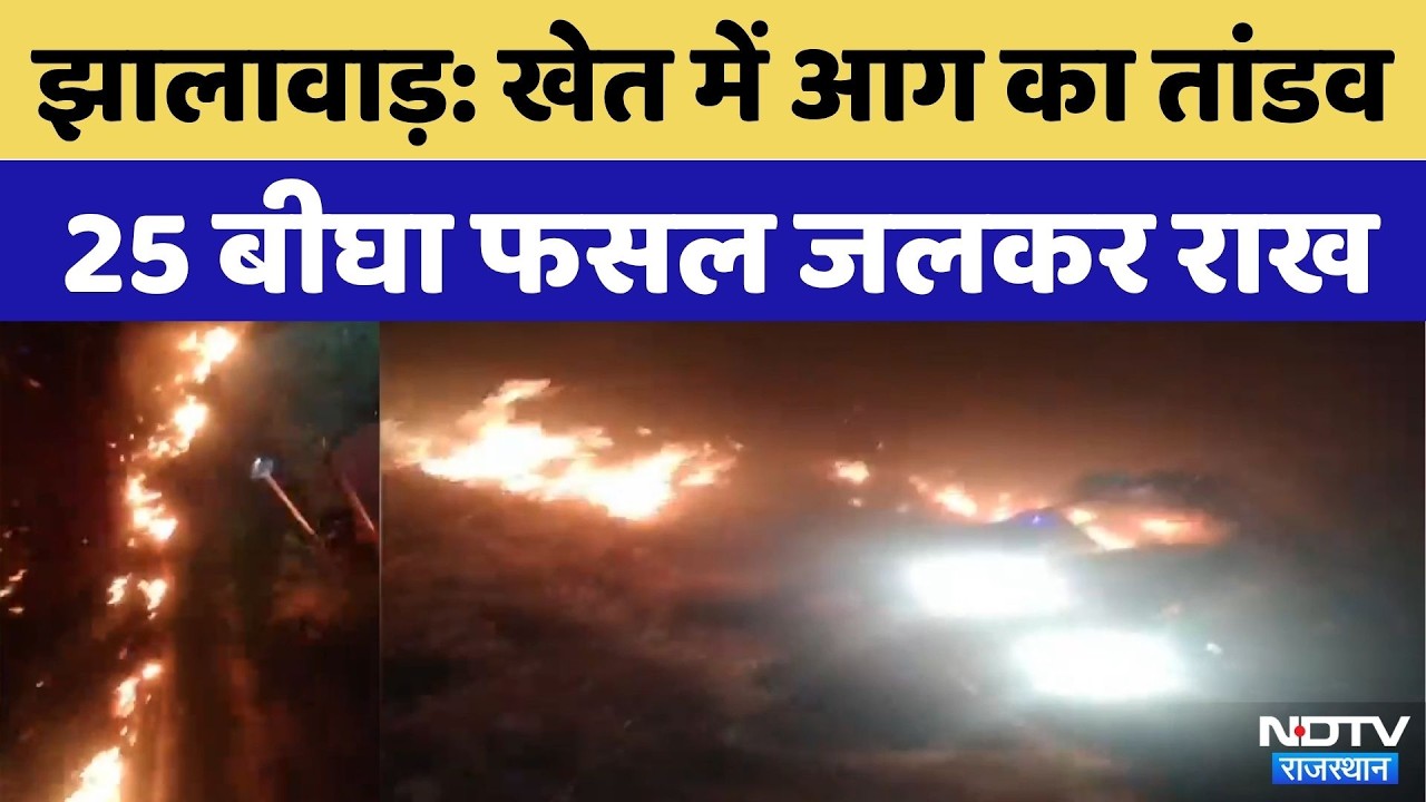 Jhalawar Fire: Farm में आग लगने से 25 बीघा फसल जलकर राख | Viral Video | Rajasthan Top News