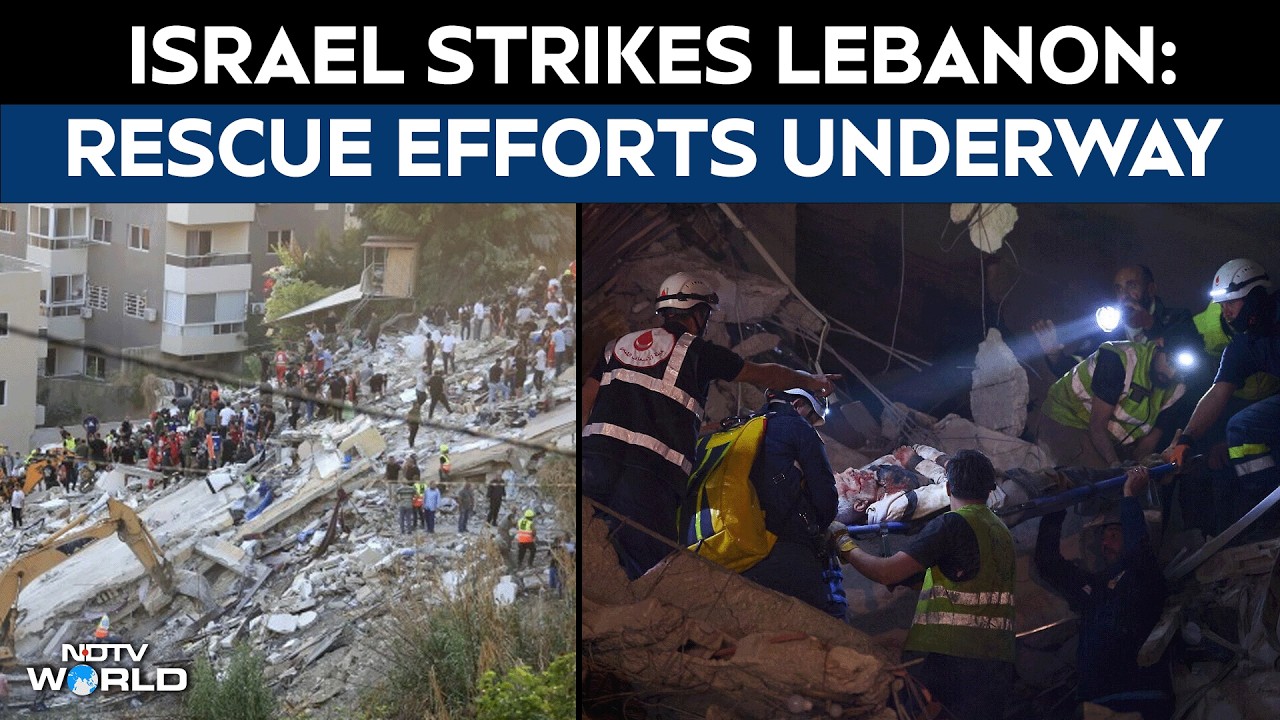 Israel Strikes Lebanon | Rescue Efforts Continue for Missing in Beirut Rubble After Israeli Strikes