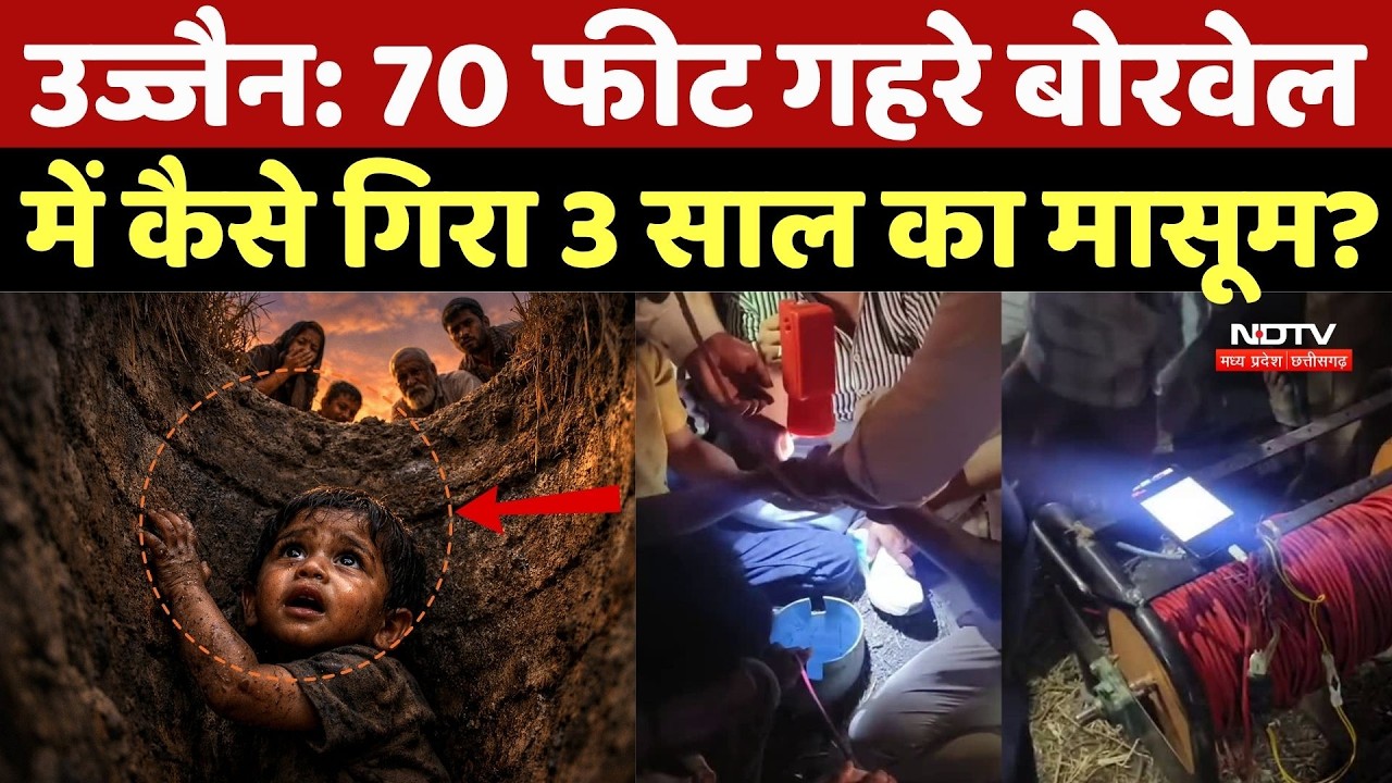 Ujjain Borewell Child Rescued Update: 70 फीट गहरे बोरवेल में कैसे गिरा 3 साल का मासूम? LIVE Video