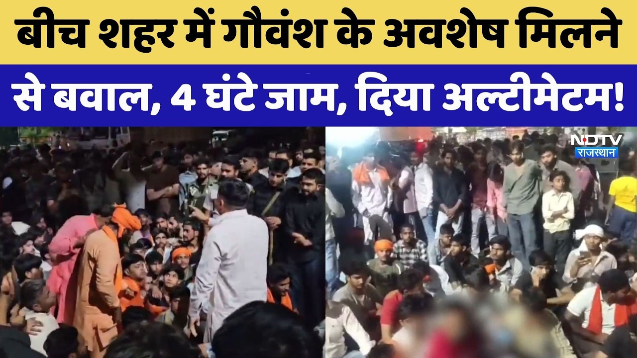 Alwar Hindu Protes: बीच शहर में गौवंश के अवशेष मिलने से भारी बवाल | Crime News | Viral Video