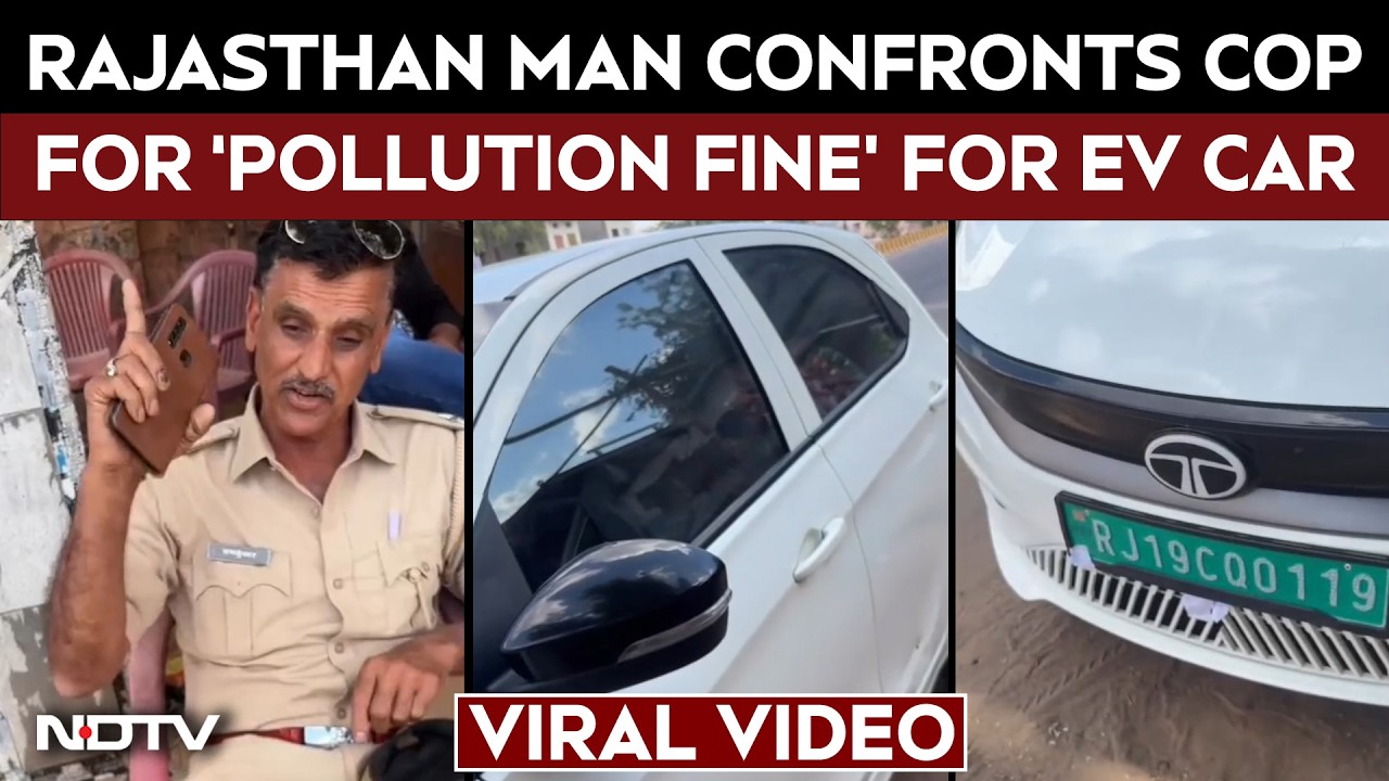 Rajasthan Man Confronts Cop Who Charged Pollution Fine For EV Car: "Pollution Fine For EV Car?"