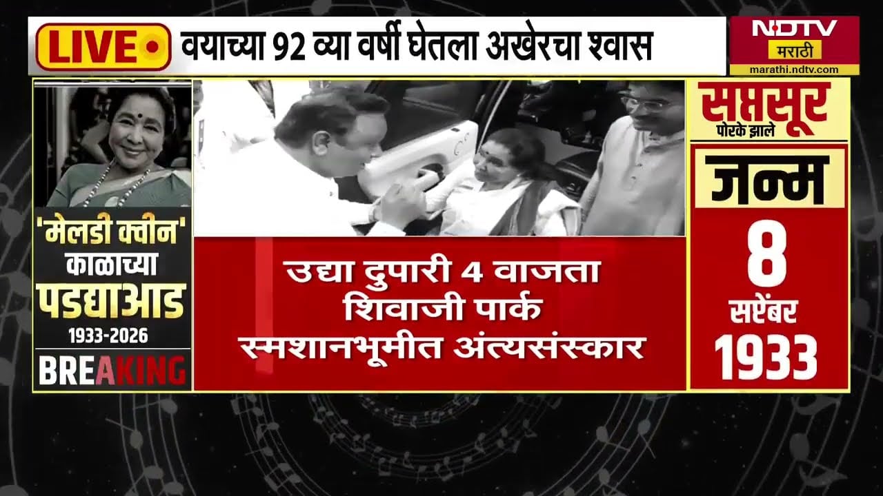 Veteran Singer Asha Bhosle Passes Away|आशा भोसले यांचं निधन,ब्रीच कँडी रुग्णालयाबाहेरून LIVE Updates