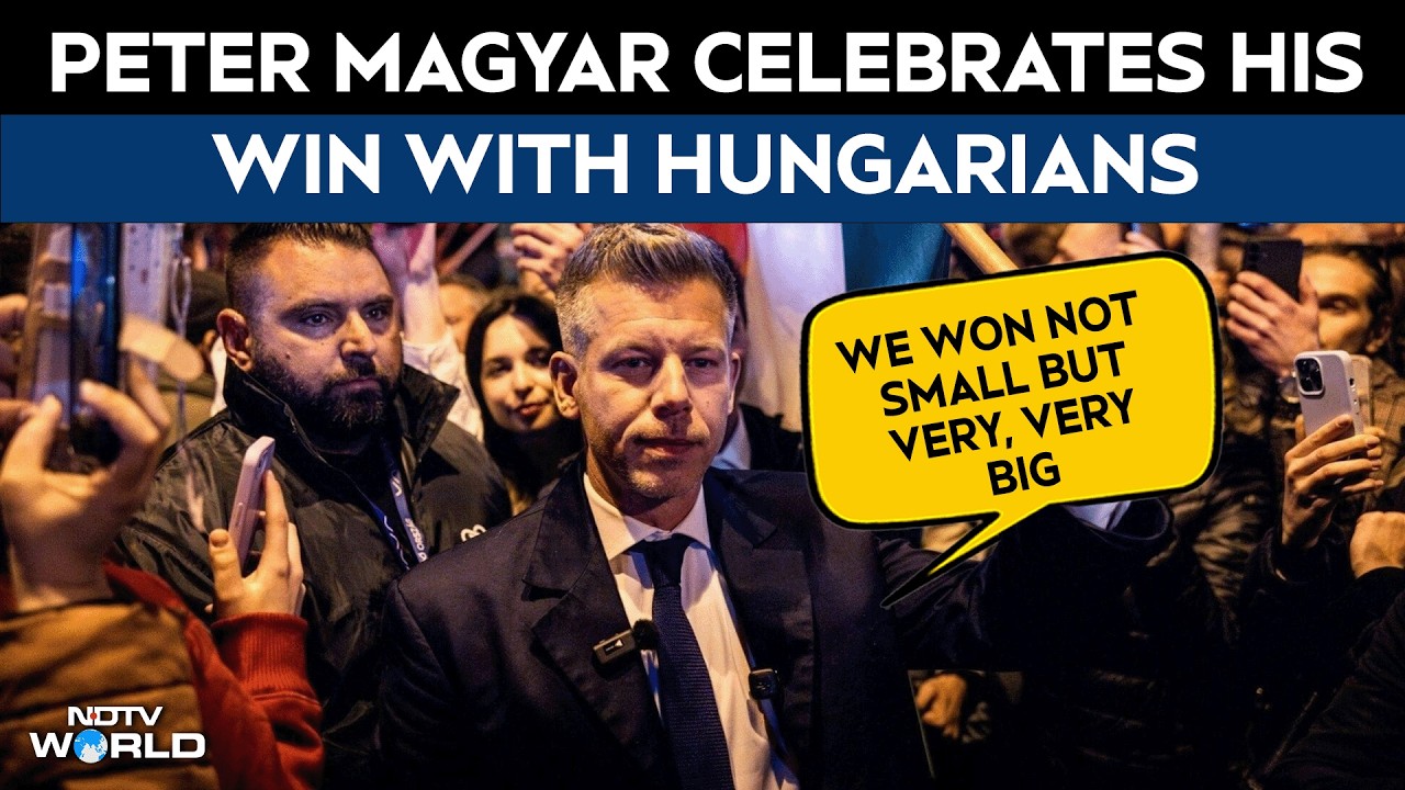 Hungary Elections | Opposition Leader Peter Magyar Celebrates With Crowd After Historic Win