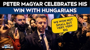 Hungary Elections | Opposition Leader Peter Magyar Celebrates With Crowd After Historic Win