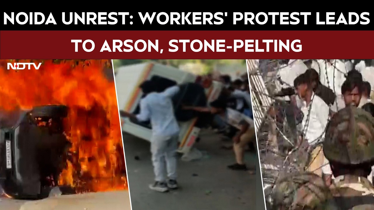 Cars Burnt, Roads Blocked: Haryana Move Sparks Noida Workers' Protest