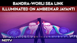 Mumbai's Bandra-Worli Sea Link Illuminated Ahead Of Ambedkar Jayanti