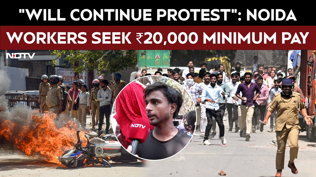 Noida Protests Continue As Workers Demand ₹20,000 Salary, Throw Stones At The Police