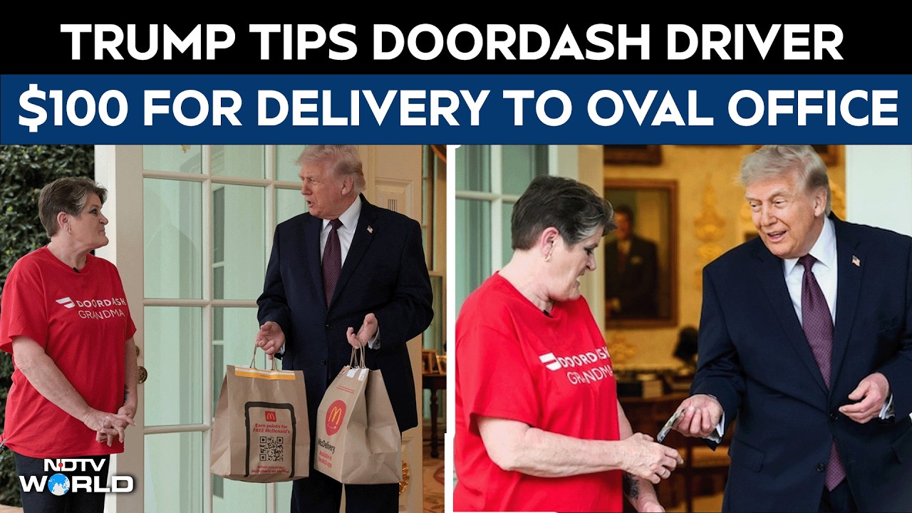 Trump Viral Video | Trump Tips DoorDash Driver Grandma $100 For Delivering McDonald&rsquo;s To Oval Office