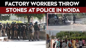 Noida Factory Workers Throw Stones At Cops, Day After Violent Protests