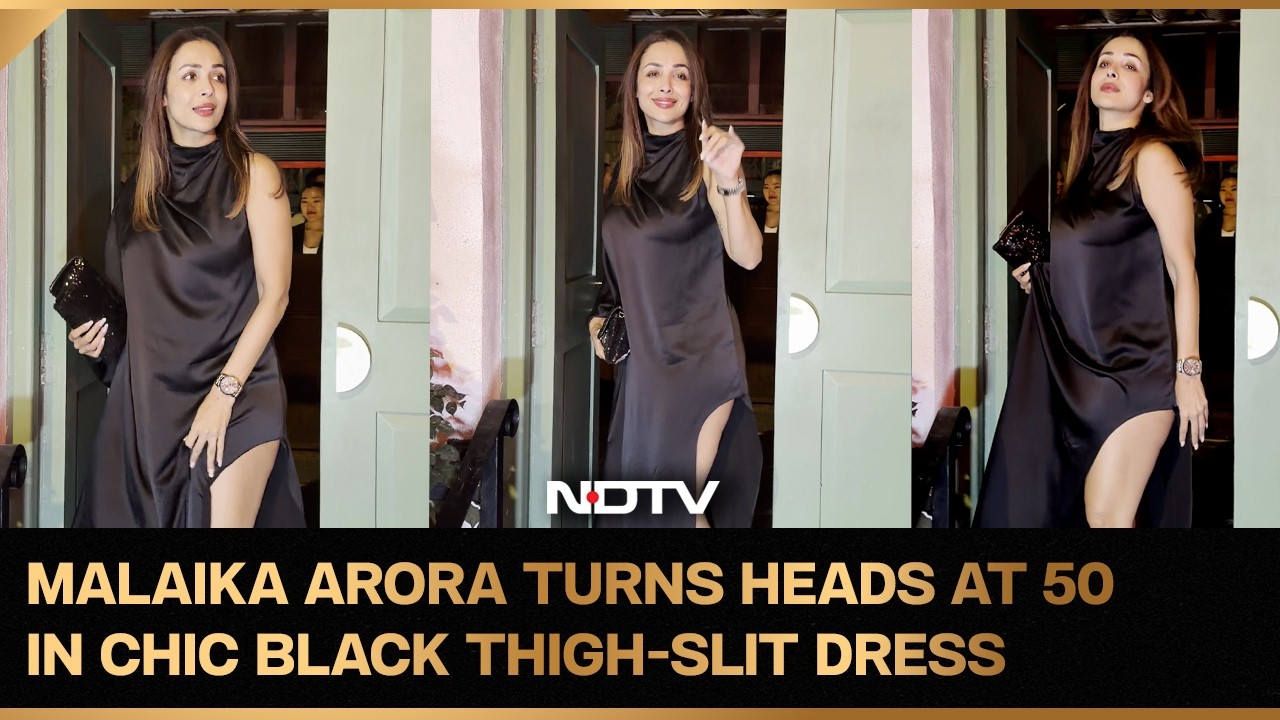 Viral Video: Malaika Arora Turns Heads At 50 In Chic Black Thigh-Slit Dress