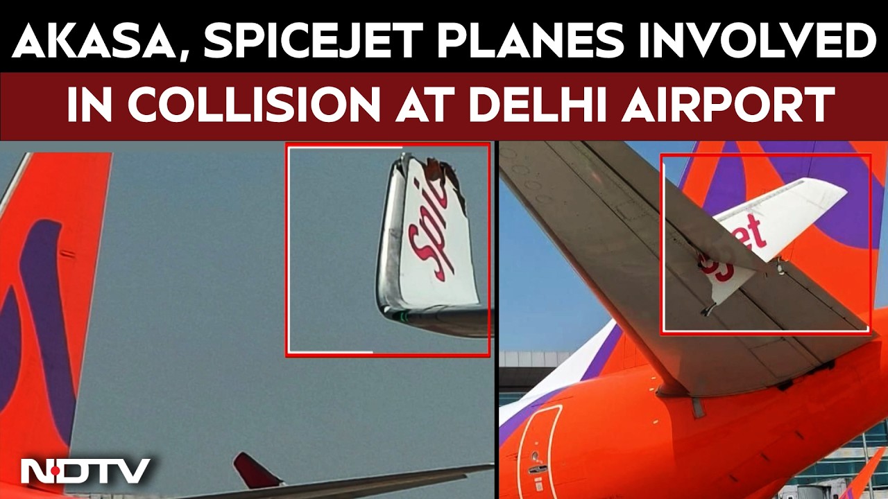SpiceJet  News | Akasa, SpiceJet Planes Collide At Delhi Airport: Winglet, Stabiliser Damaged