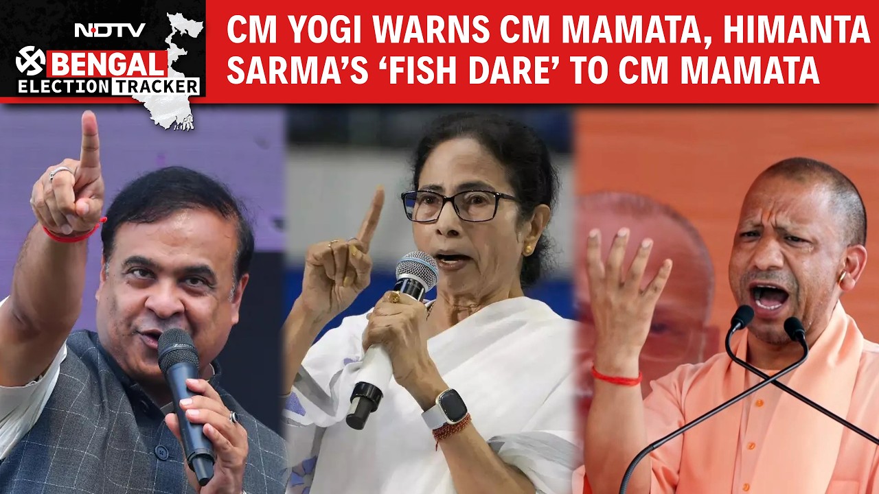Bengal News | “Hinduon Ko Batne Nahi Denge”: CM Yogi Slams Mamata, CM Himanta’s Fish Dare To Mamata