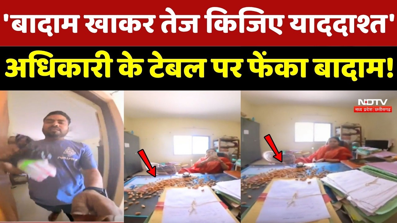 Bilaspur Viral Video: 'बादाम खाकर तेज कीजिए याददाश्त', अधिकारी के टेबल पर फेंका बादाम!