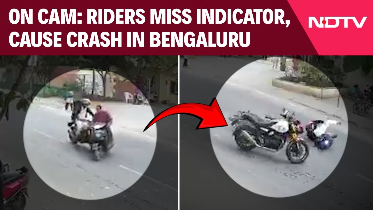 Karnataka News | Indicator Miss Triggers Bike Crash In Bengaluru; Riders Escape With Minor Injuries