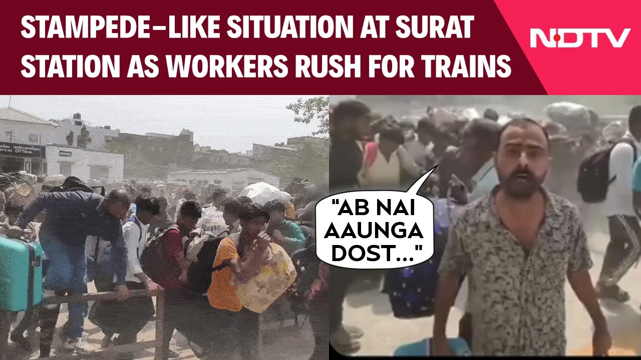 Gujarat News: Stampede-Like Situation At Surat Station As Workers Rush For Trains To UP, Bihar