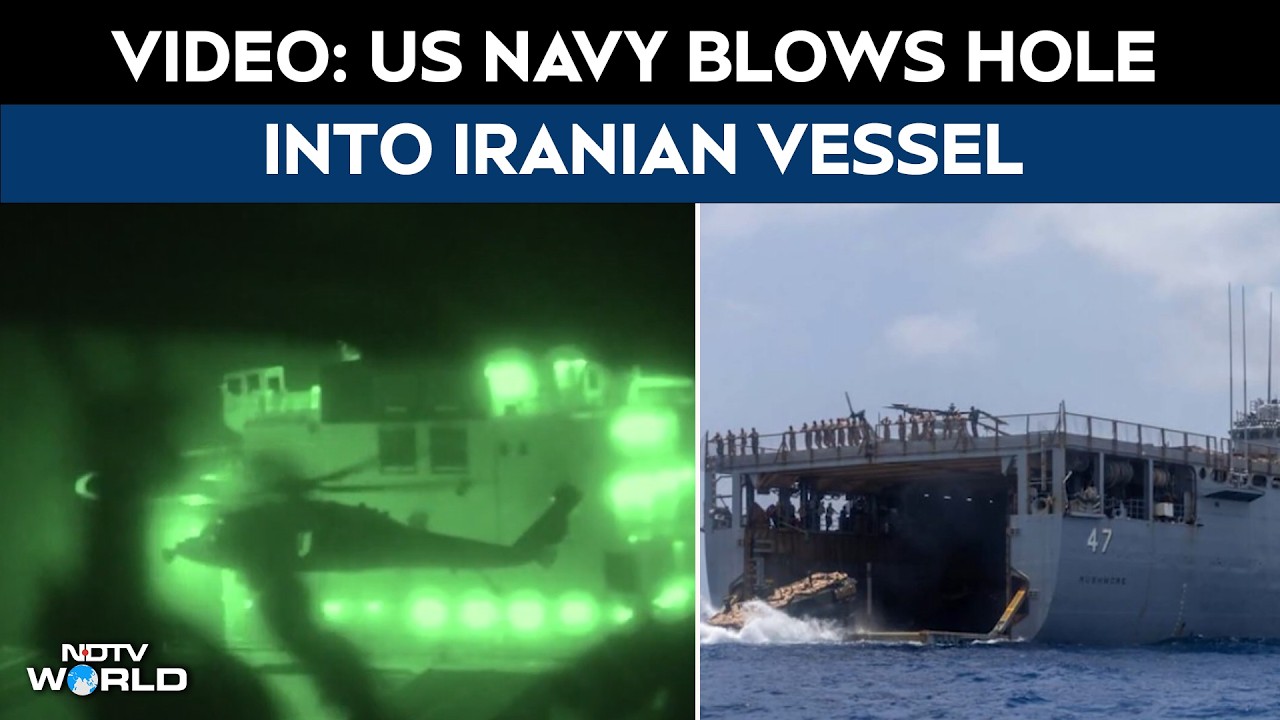 US Iran War | US Navy Attacks Iranian-Flagged Vessel Amidst Ongoing Blockade