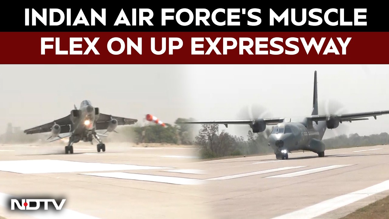 Indian Air Force conducts airshow on Sultanpur Expressway in Uttar Pradesh