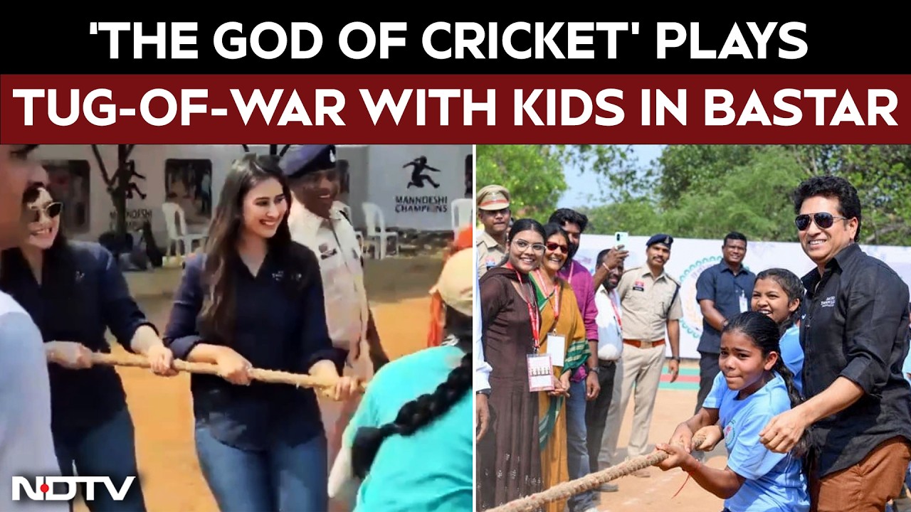 Sachin Tendulkar Plays Tug-of-War With Tribal Kids in Bastar