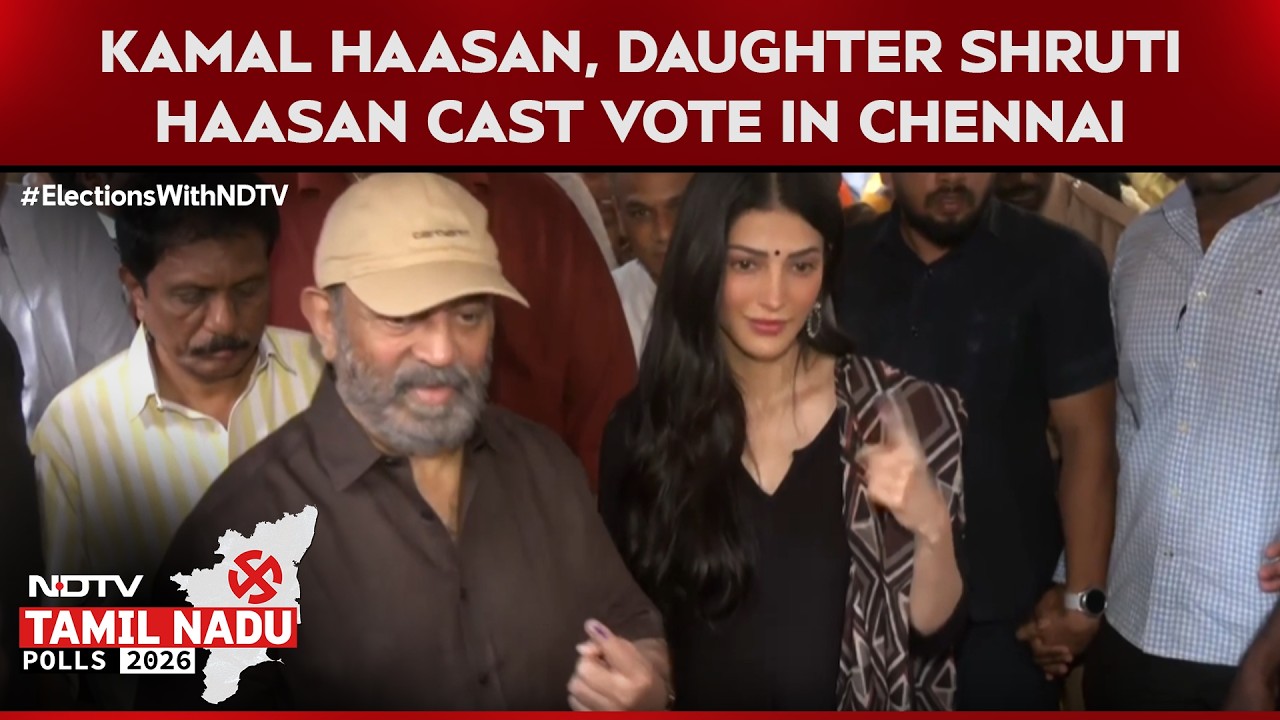 Kamal Haasan, Along With His Daughter Shruti Haasan Cast Vote In Chennai