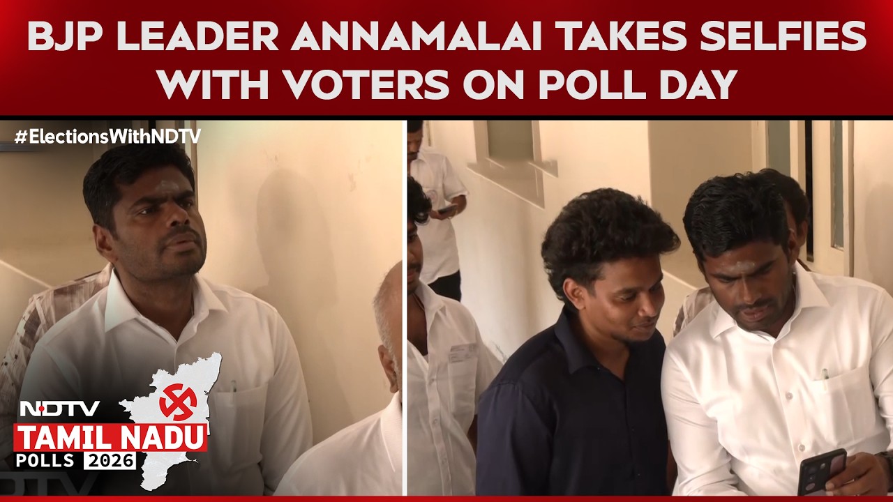 BJP Leader K Annamalai Takes Selfies With Voters On Poll Day