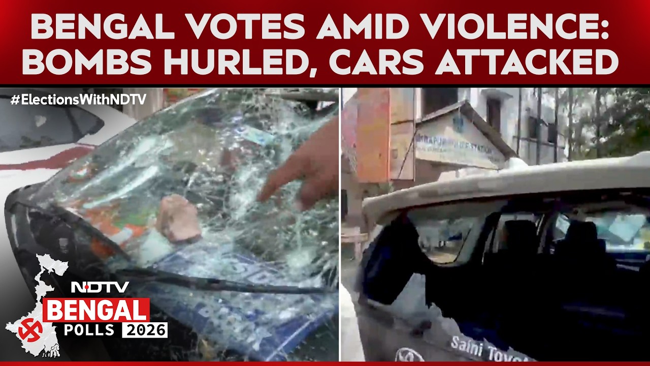 West Bengal Votes Amid Violence: Bombs Hurled, Cars Attacked