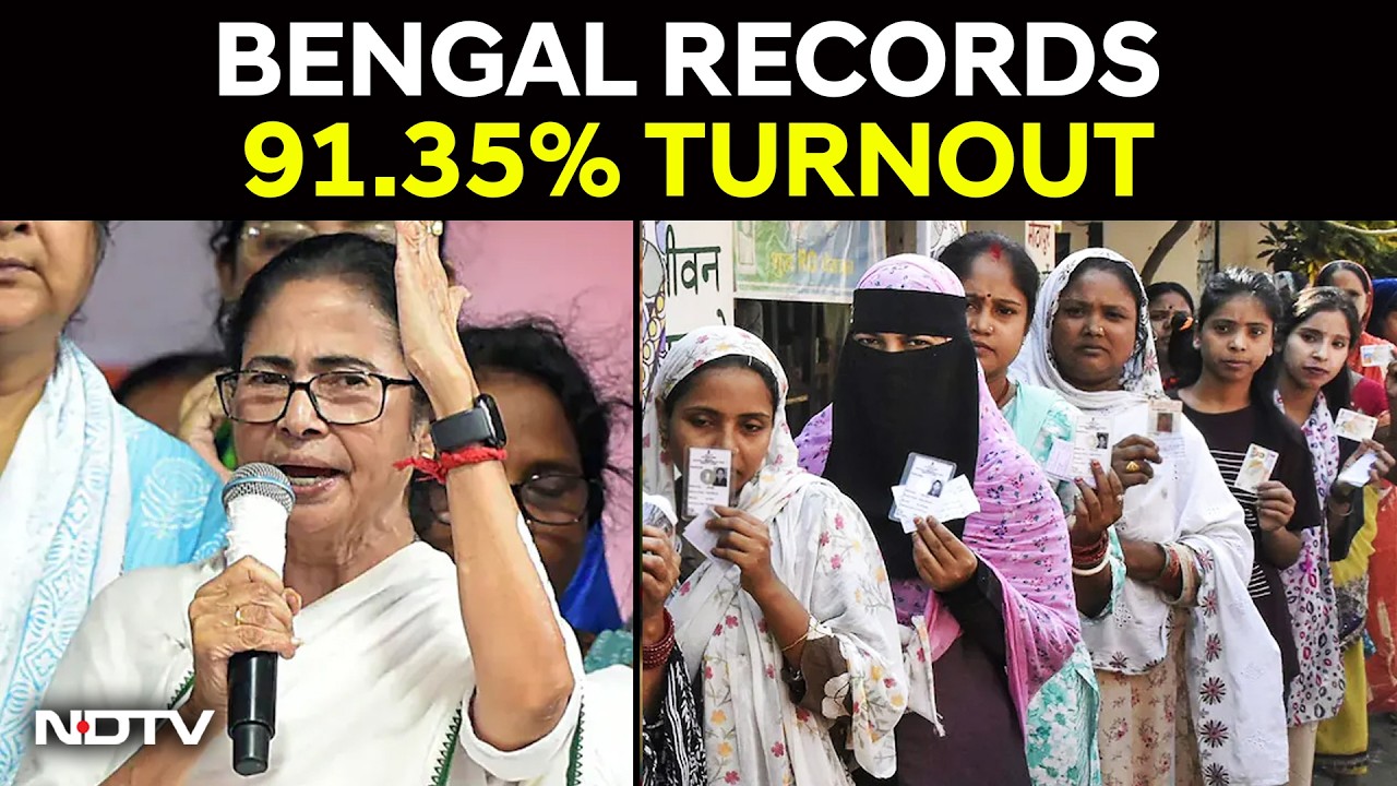 West Bengal Voter Turnout | Bengal Records 91.35% Turnout, Tamil Nadu at 84.29% Till 7 pm