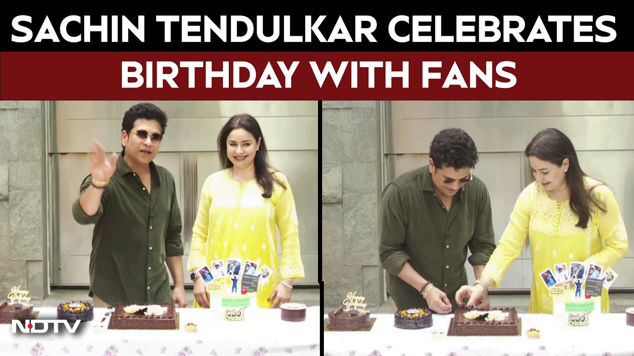Sachin Tendulkar Birthday | Sachin Tendulkar Turns 53, Celebrates B'day With Fans At His Residence