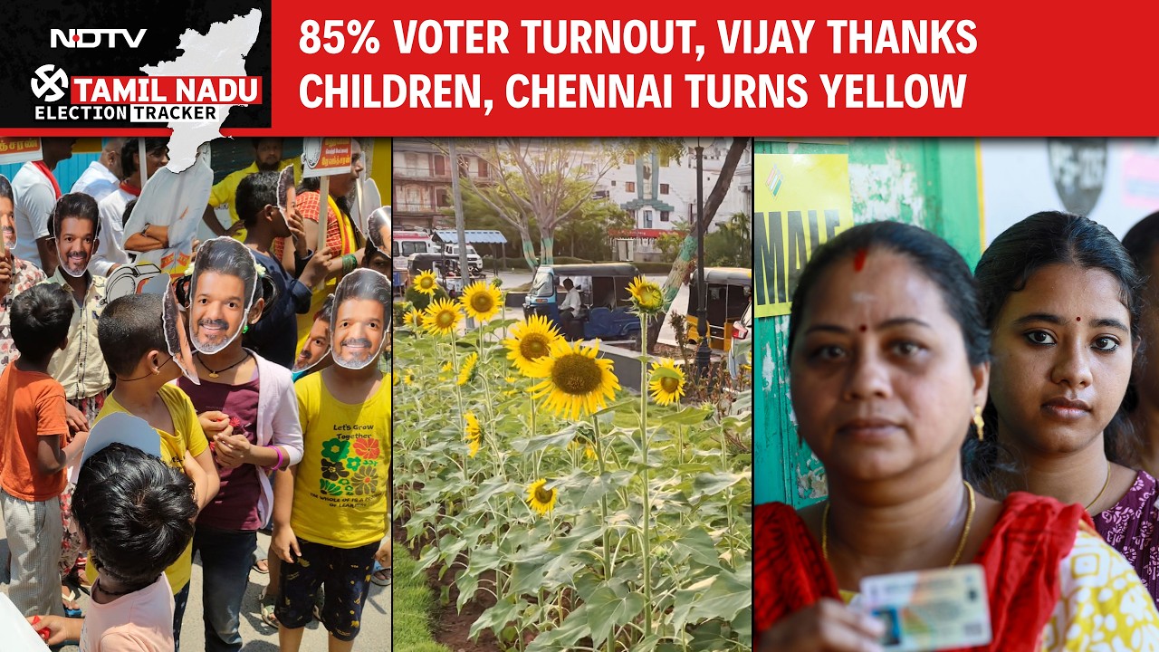 Tamil Nadu’s 85% Voter Turnout Sparks Tug-of-War, Vijay Credits Children, Chennai Turns Yellow