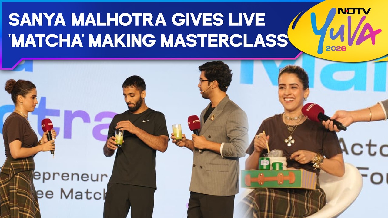 Sanya Malhotra Turns Matcha Making Into A Fun Stage Moment At NDTV Yuva