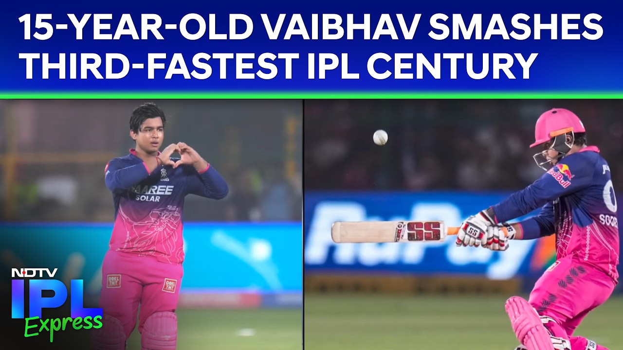 15-Year-Old Vaibhav Sooryavanshi Smashes Third-Fastest IPL Century, Lights Up Jaipur With 103