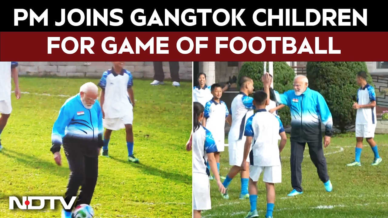 "Mujhe Hara Do Ge?" PM Modi Joins Gangtok Children For Game Of Football