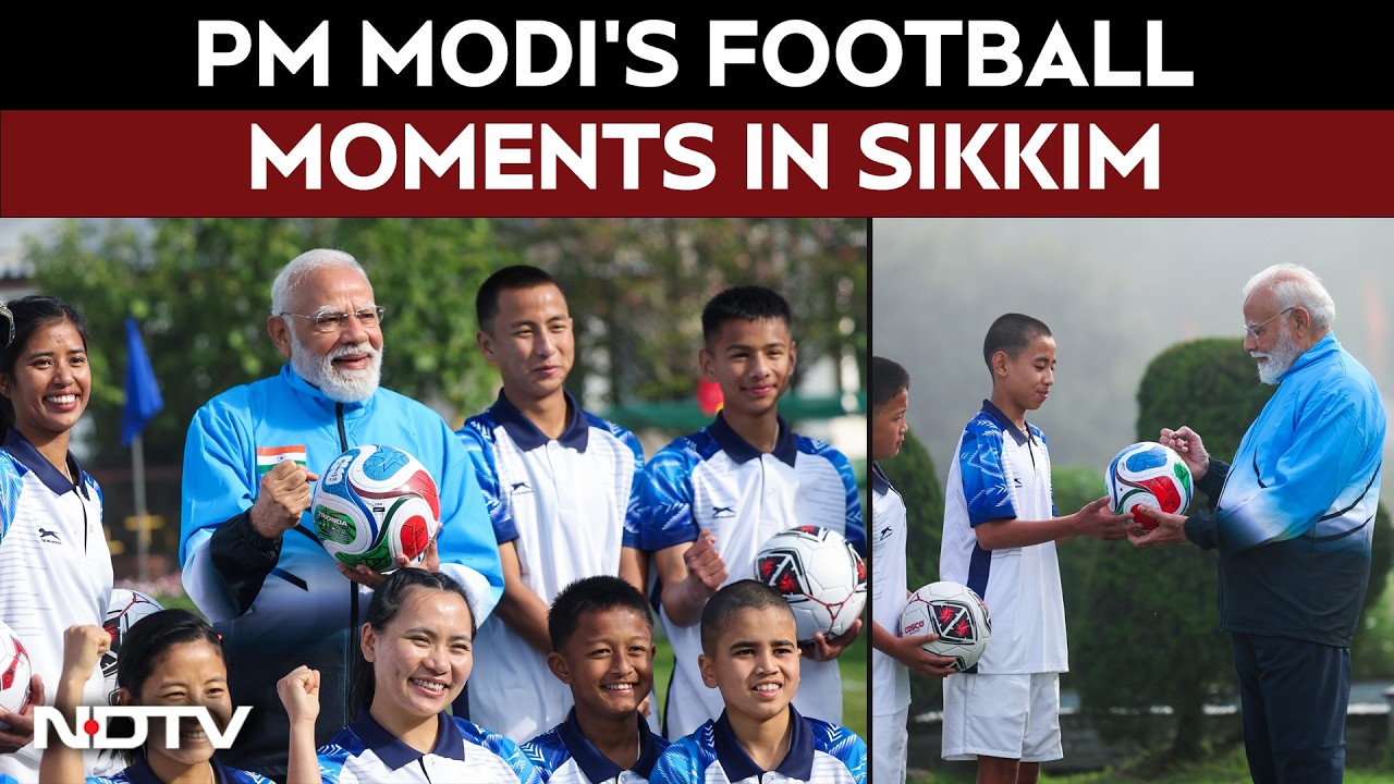 PM Modi Football | PM Modi Plays Football In Sikkim, Scores A Goal, Interacts With Young Footballers