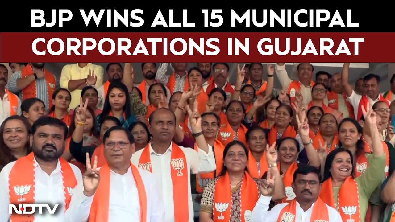 BJP Sweeps Gujarat Civic Polls, Wins All 15 Corporations