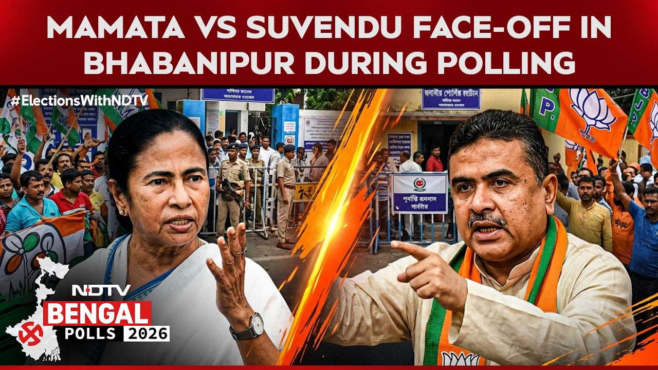 West Bengal Polling | Mamata Banerjee vs Suvendu Adhikari Face-Off in Bhabanipur During Polling