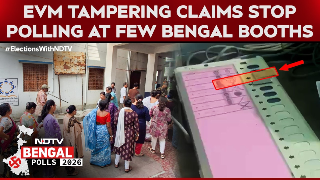 Polling Stopped At Some Bengal Booths After BJP Claims EVM Tampering