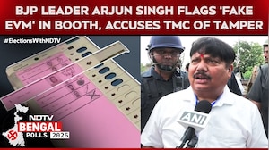 BJP Leader Arjun Singh Alleges TMC Of Interfering In Ongoing Elections, Flags 'Fake EVM' In Booth