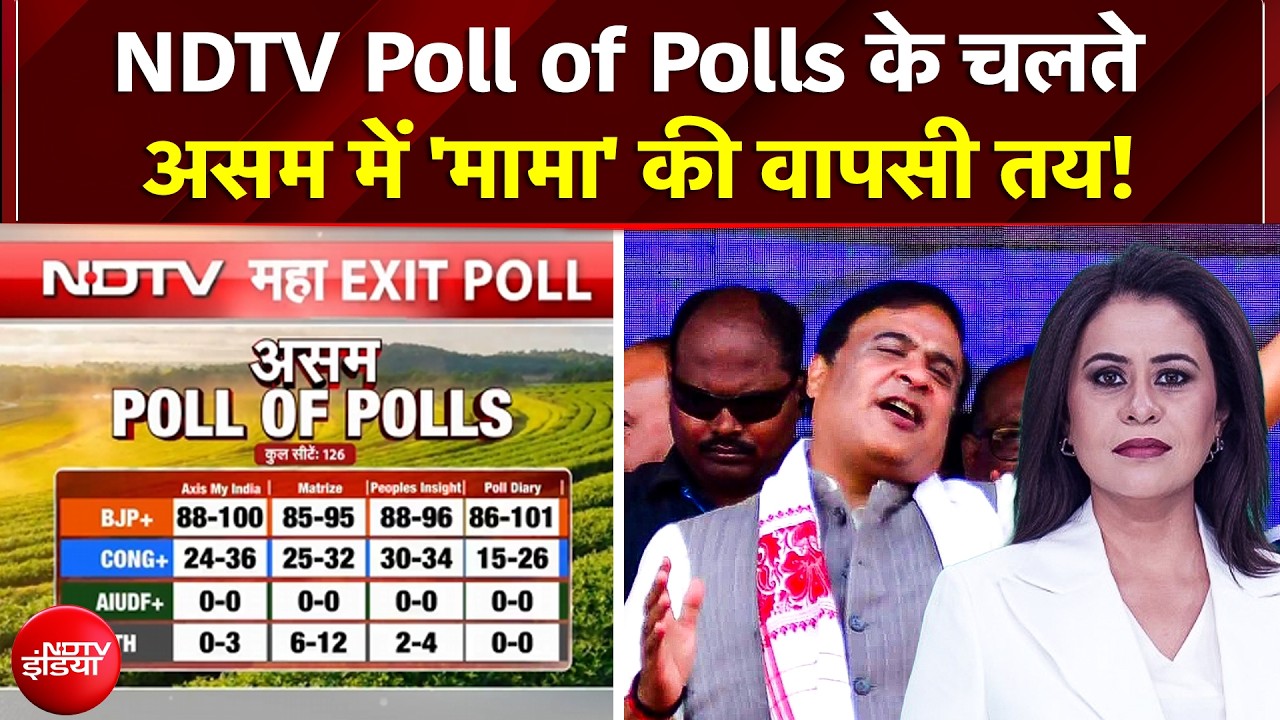 Assam Exit Polls 2026: NDTV Poll of Polls के चलते असम में 'मामा' की वापसी तय! | Himanta Biswa Sarma