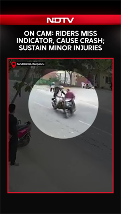 Indicator Miss Triggers Bike Crash In Bengaluru; Riders Escape With Minor Injuries