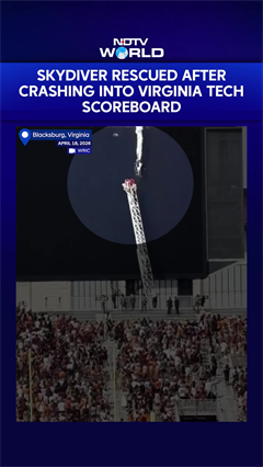 Skydiver Rescued After Crashing Into Virginia Tech Scoreboard