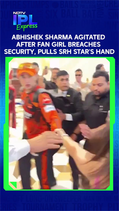 Abhishek Sharma Agitated After Fan Girl Breaches Security, Pulls SRH Star's Hand