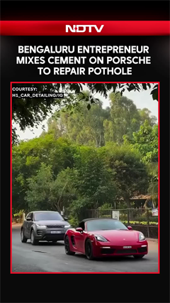 Bengaluru Entrepreneur Turns Porsche Bonnet Into Cement Mixer To Fix Pothole