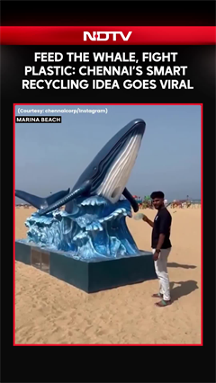 Feed The Whale, Fight Plastic: Chennai&rsquo;s Smart Recycling Idea At Marina Beach