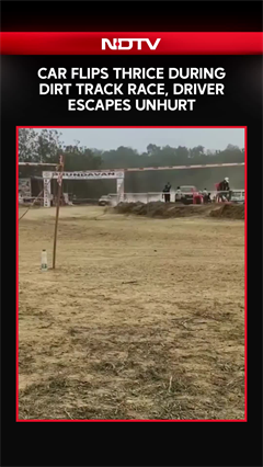 Car Flips Thrice During Dirt Track Race, Driver Escapes Unhurt