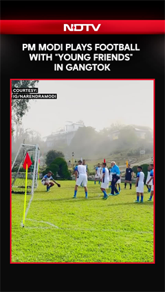 PM Modi Plays Football With "Young Friends" In Gangtok